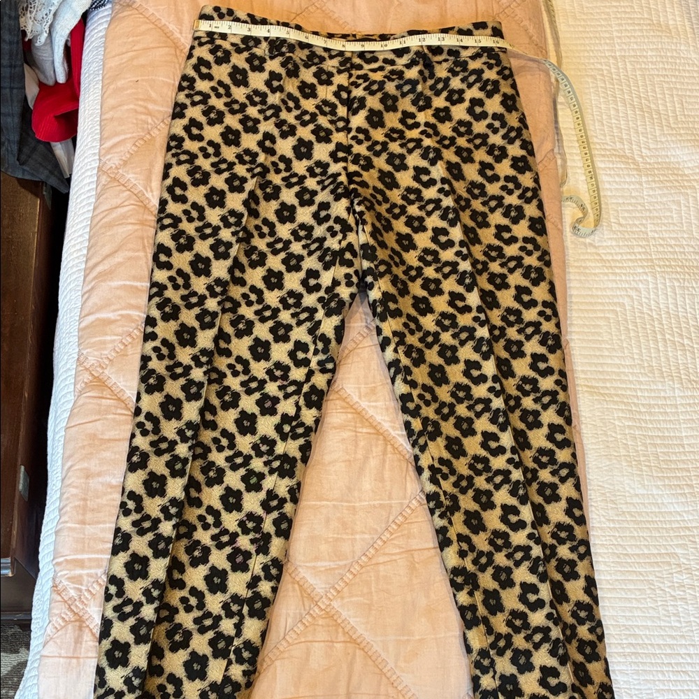 Ann Taylor Leopard Print Satin Slacks - Tan & Black